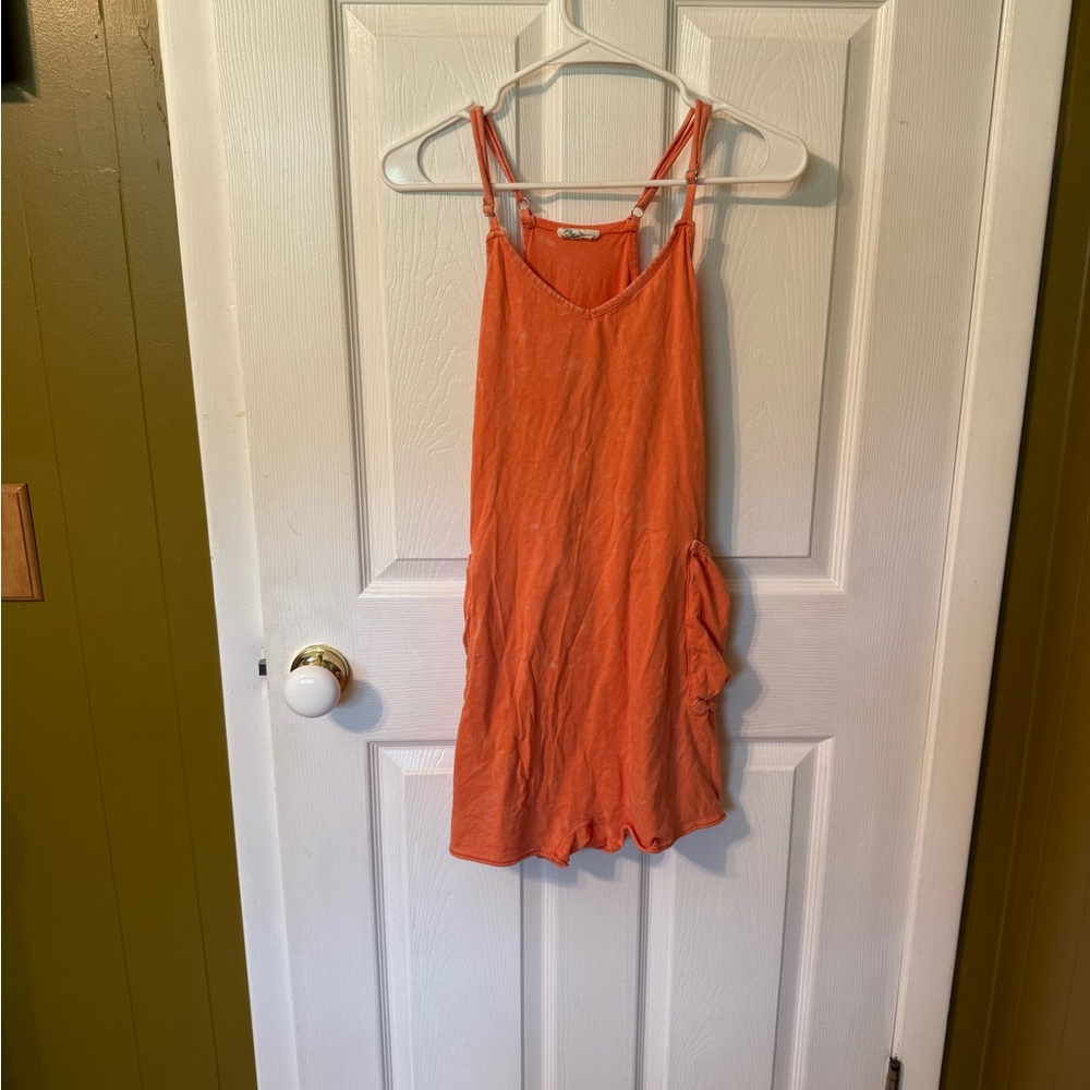 New Viva Bold Orange Sleevelees Romper
